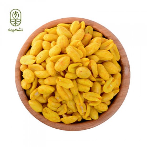 بادام زمینی پوست کنده زعفرانی